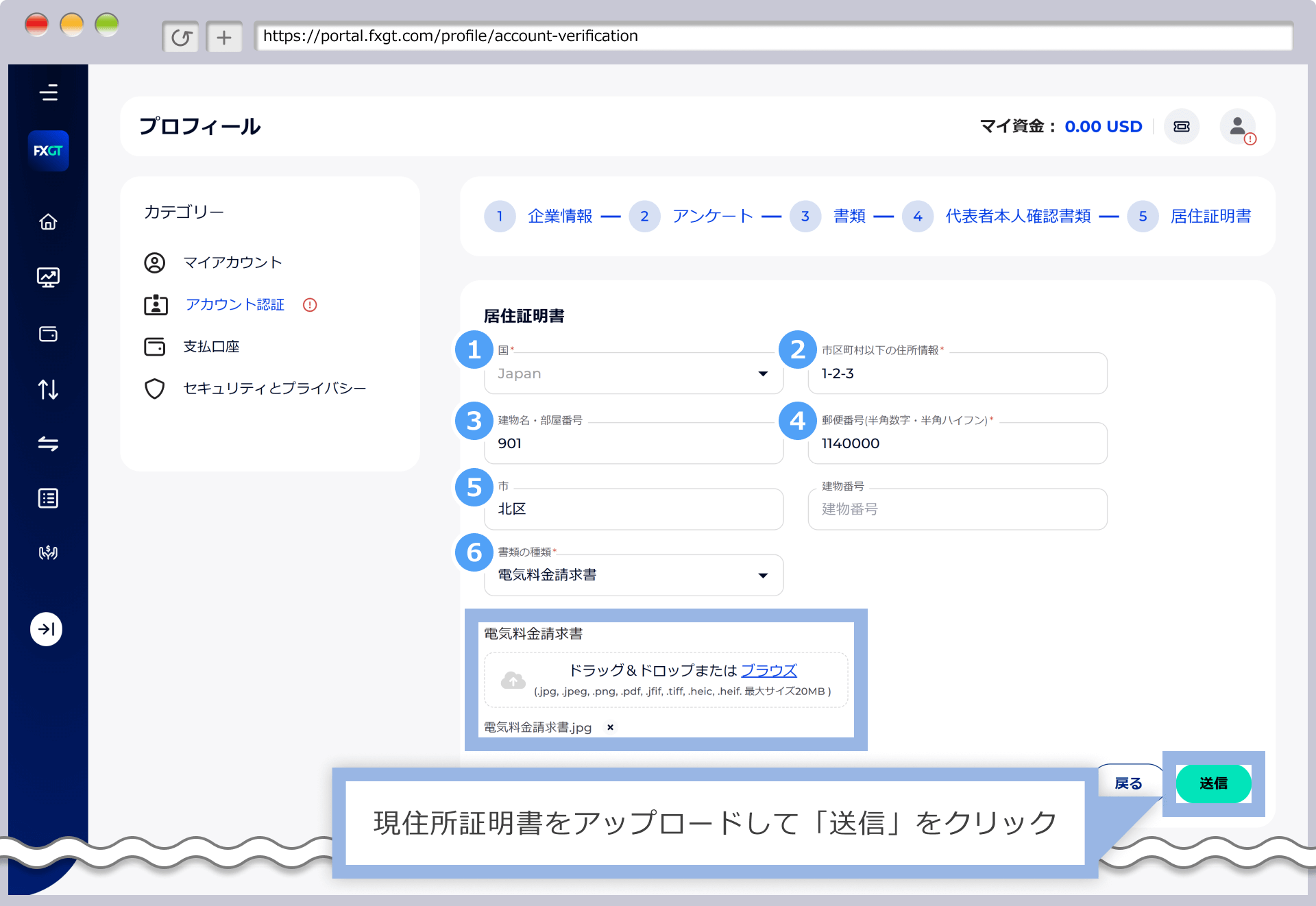 代表者の必要書類アップロード