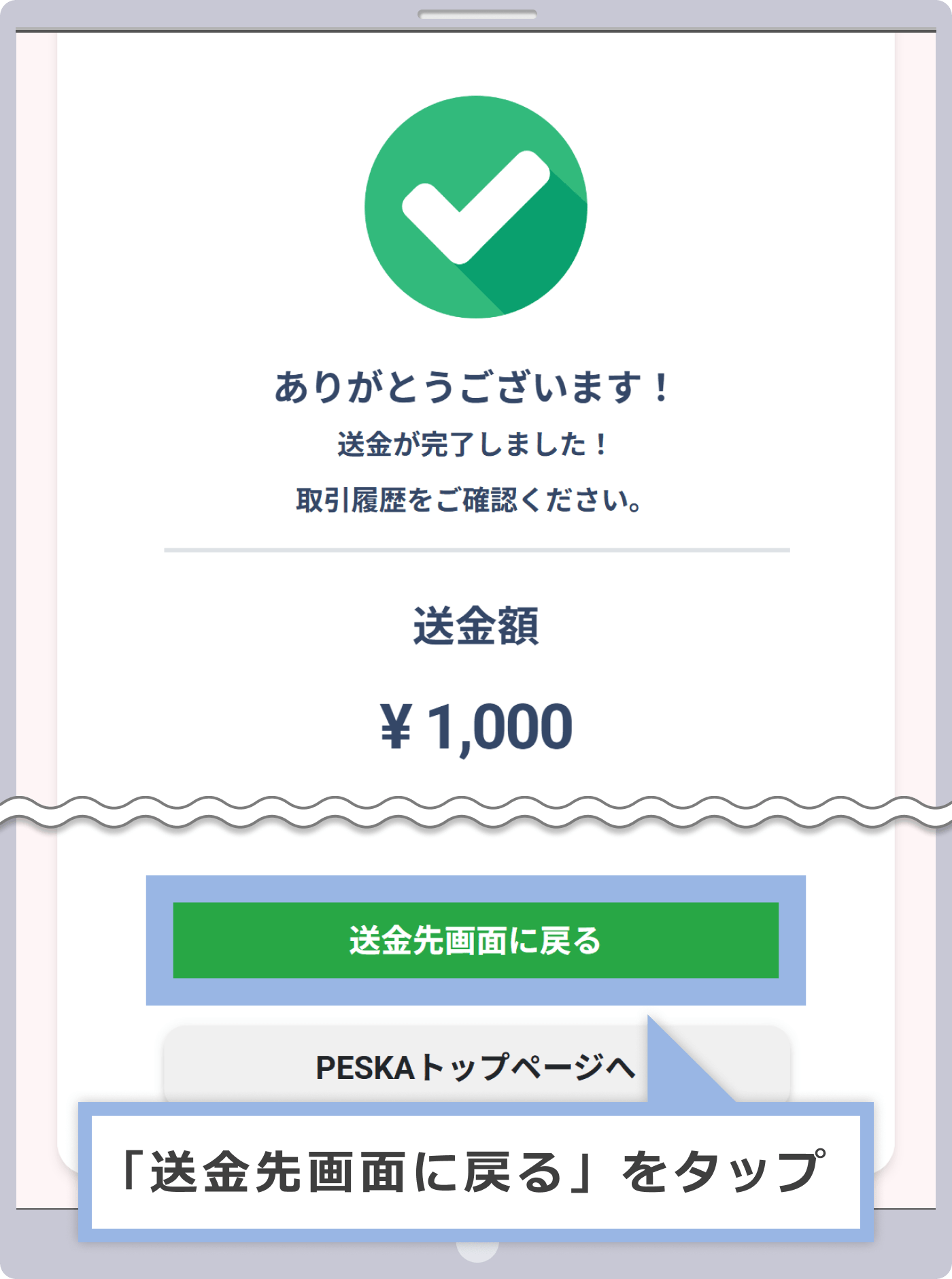 Peskaの決済完了